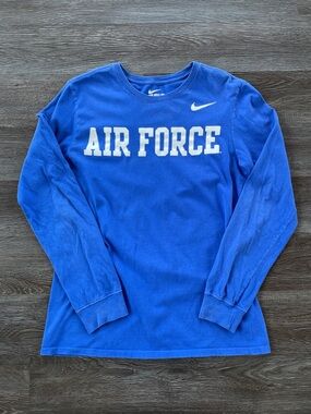 Nike AIR FORCE Long Sleeve Tee Men’s Small Blue and White